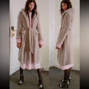New fassbender light grey teddy coat
